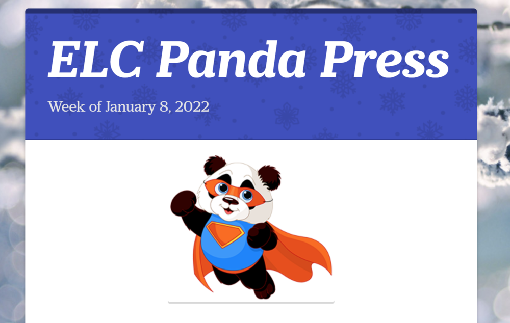 ELC Panda Press with the date and Panda Image