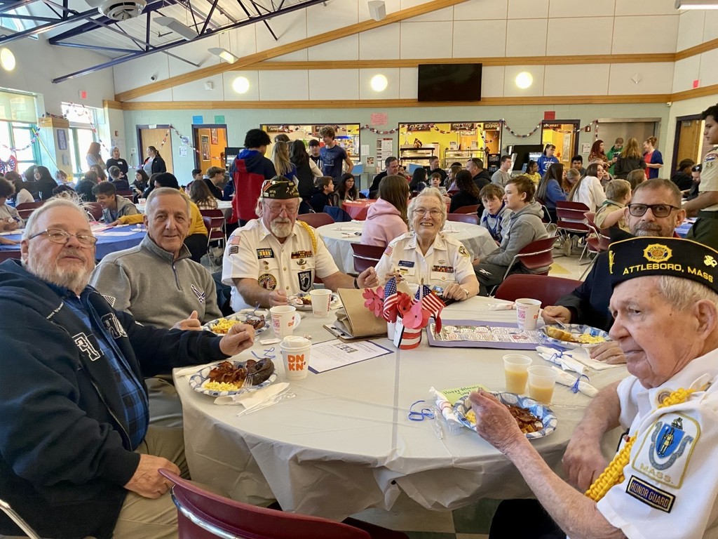 Veterans sitting at breakfast table